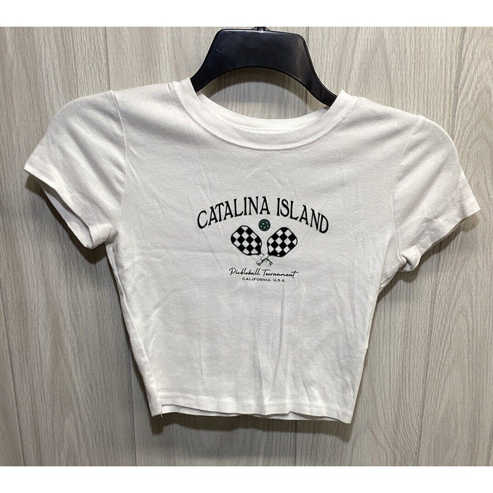HOLLISTER Women's‎ (Size S) Short Sleeve  Crew Neck Shirt 100% Cotton Catalina